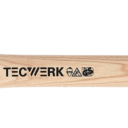 Vorschlaghammer 4000g Hickory TECWERK - DIN 1042 – 4000 g, Hammer im Gesenk geschmiedet, Bahn und Pinne gehärtet