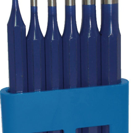 Splintentreiber-Satz 6 teilig 3–4–5–6–8–10 mm mit Kunststoffhalter TECWERK – DIN 6450