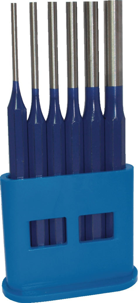 Splintentreiber-Satz 6 teilig 3–4–5–6–8–10 mm mit Kunststoffhalter TECWERK – DIN 6450