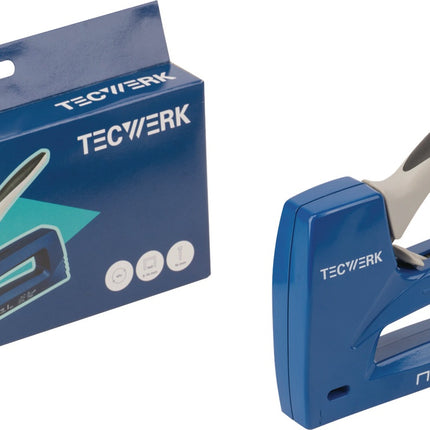 TECWERK Handtacker aus Aluminium-Druckguss für Klammern bis 14 mm und Nägel bis 16 mm