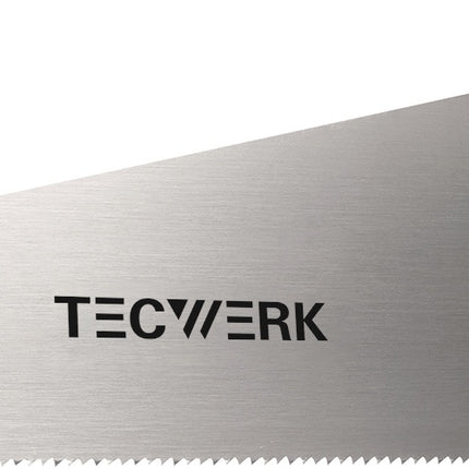 TECWERK Handsäge 350 mm Blattlänge, 8 Zähne pro Zoll, Holzgriff – naturfarbig lackiert