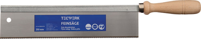 Feinsägeblatt 250x60 mm, gerade, Spitzzahnung, für feine Holzschnitte – TECWERK