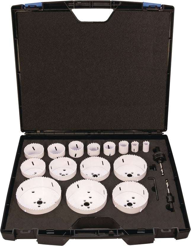 17-teilig Lochsägensatz 19-114 mm Schnitttiefe 38 mm Bi-Metall TECWERK