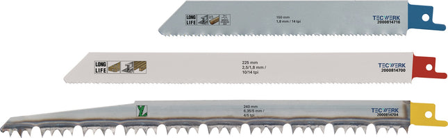 3-teilig TECWERK Säbelsägeblatt-Set – Universalset für gängige Säbelsägen