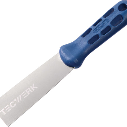 TECWERK Malerspachtel 40 mm – rostfreier Edelstahl, hochglanzpoliert, Kunststoffheft