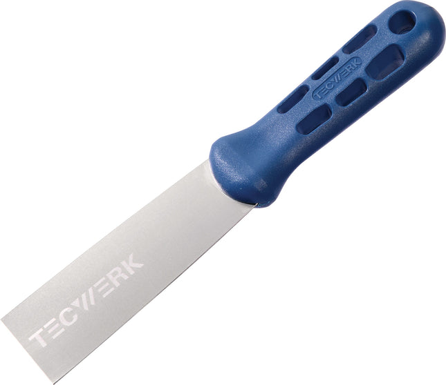 TECWERK Malerspachtel 40 mm – rostfreier Edelstahl, hochglanzpoliert, Kunststoffheft – säurebeständig