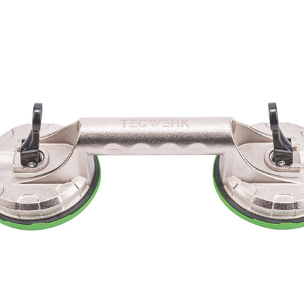 TECWERK Saugheber 80 kg Tragkraft, 2 Saugköpfe Ø 118 mm, Aluminium