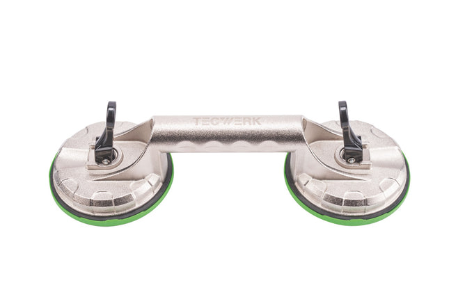 TECWERK Saugheber 80 kg Tragkraft, 2 Saugköpfe Ø 118 mm, Aluminium
