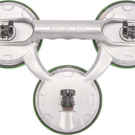 TECWERK Saugheber 100 kg, 3 Saugköpfe, Kopf-Ø 118 mm, Aluminium