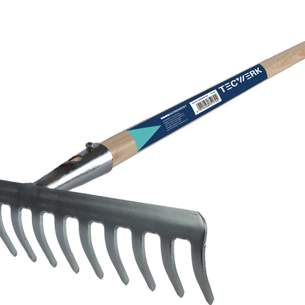 TECWERK Rechen Arbeitsbreite 350 mm, 14 Zinken, verzinkt, Aluminium – für effizientes Arbeiten