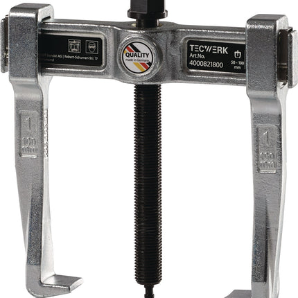 TECWERK Abzieher zweiarmig Spannweite 150 mm Spanntiefe 150 mm gleitenden Abzughaken – 1,28 kg