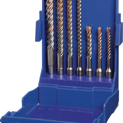 TECWERK Hammerbohrer-Satz Multicutter 4, 7-teilig, SDS-plus, Kunststoffkassette