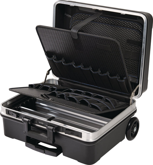 TECWERK Schalenkoffer rollbar 36 l ABS-Kunststoff Innenmaße B480xT200xH375 mm – schwarz