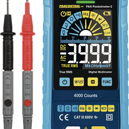 PANCONTROL Pocketmeter-2 Digital-Multimeter True RMS, 600 V, CAT III, mit NCV und Phasenprüfung