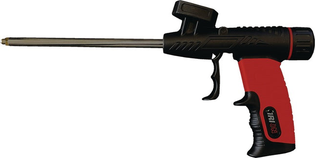 1K-Montagepistole UNICA Metall, Kunststoff f.1K-PU-Pistolenschäume – Stabile Kunststoffpistole, Dosierspitze aus Messing