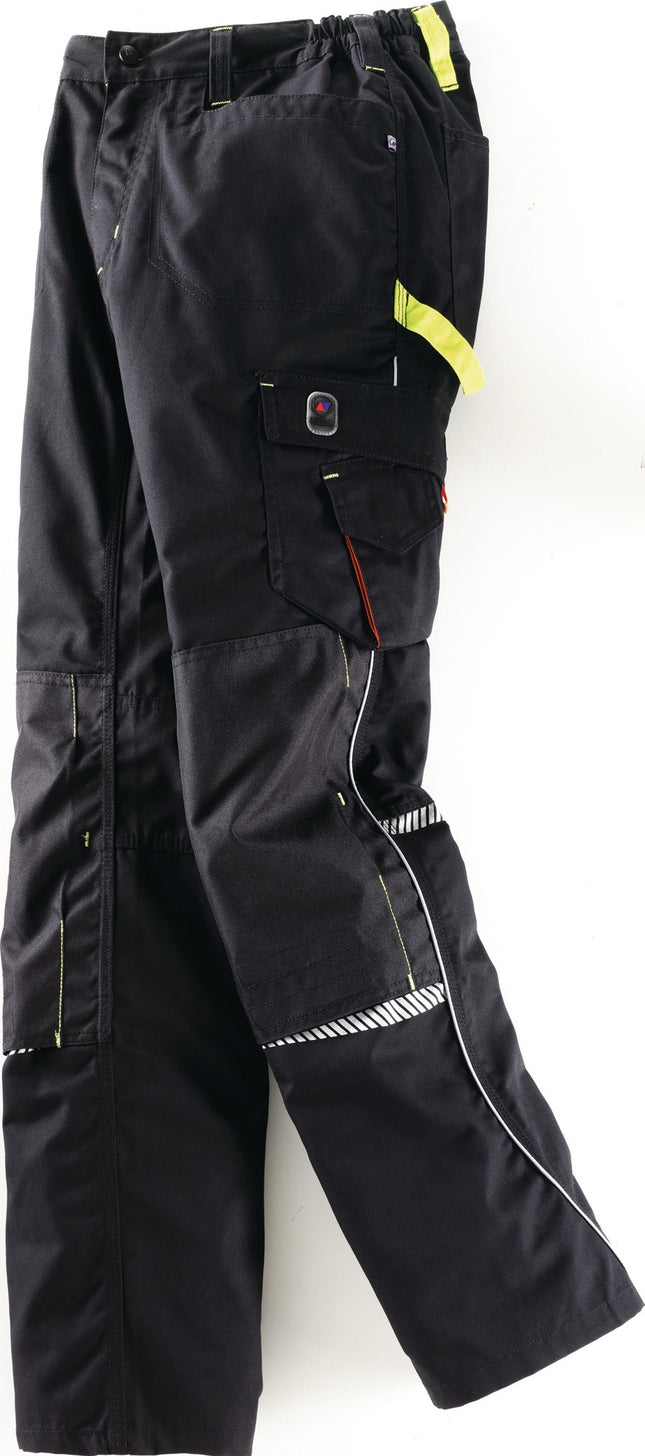 Terrax Workwear Bundhose Gr. 48 schwarz/limette – Polyester, 65%, Viele praktische Taschen