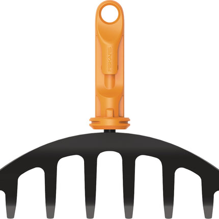 Fiskars Rosenrechen OneClick, 243 mm Arbeitsbreite, 10 Zinken – Stahl, aus gehärtetem Borstahl