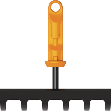 Fiskars OneClick Rechen, Arbeitsbreite 359 mm, 14 Zinken – Stahl, für effizientes Harken