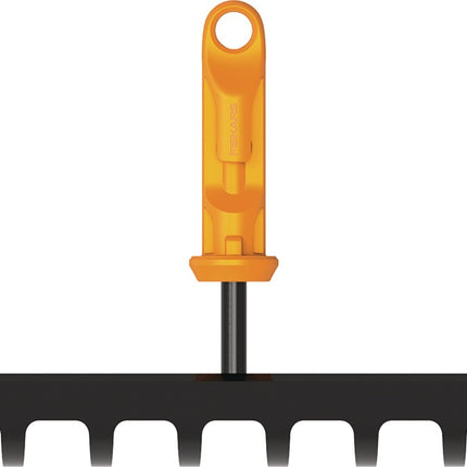 Fiskars OneClick Rechen, Arbeitsbreite 359 mm, 14 Zinken – Stahl, für effizientes Harken