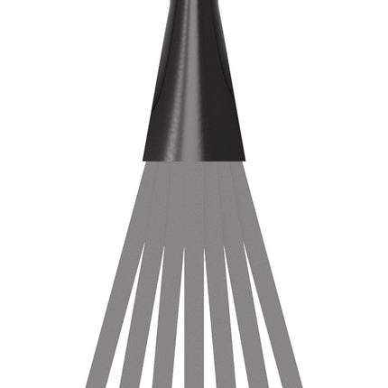 Fiskars Fächerbesen OneClick, Arbeitsbreite 124 mm, 7 Metallzinken – Metall, flache Zinken aus Stahl, Länge 343 mm