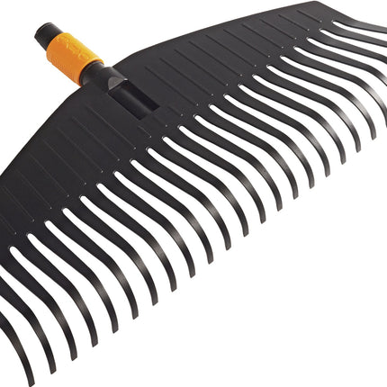 Fiskars QuikFit™ Laubbesen, Arbeitsbreite 500 mm, 25 Kunststoffzinken, schwarz/orange