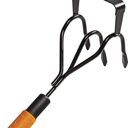 Fiskars QuikFit™ Krümmerjäter 125 mm, 3 Zinken – Unkrautjäten und Bodenlockern in einem Gerät