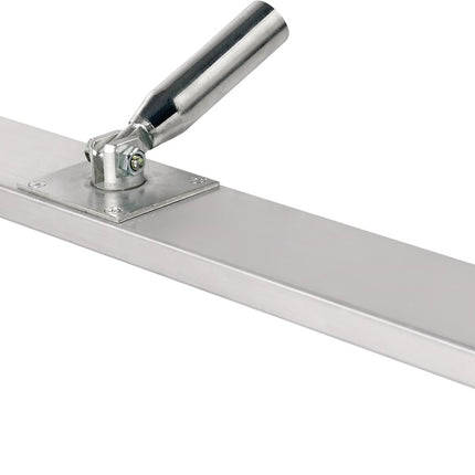 Betonverteiler Aluminium 1000 x 100 mm, Enden hochgestellt, mit Gelenk-Stielhalterung