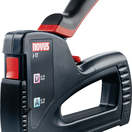 NOVUS Handtacker J-17 dual worker Kunststoff – für Feindraht- und Flachdrahtklammern