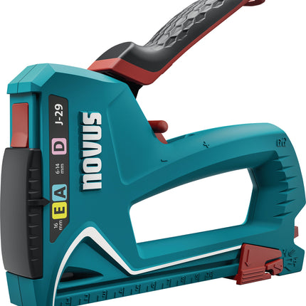 NOVUS Handtacker J-29 high performer – Zinkdruckguss, Klammern Nägel – Zinkdruckguss-Gehäuse für hohe Robustheit