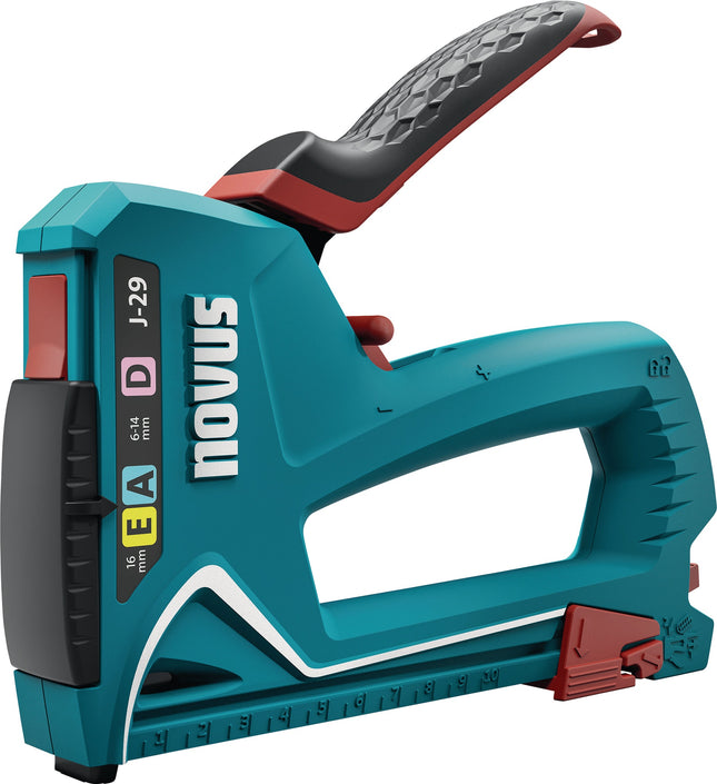 NOVUS Handtacker J-29 high performer – Zinkdruckguss, Klammern Nägel – Zinkdruckguss-Gehäuse für hohe Robustheit