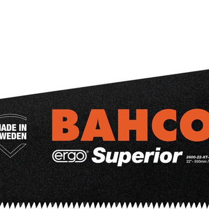 BAHCO Handsäge ERGO Superior, Blattlänge 550 mm, XT-Zahnung 9/10 ZpZ – für mittelgrobes Holz