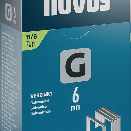 NOVUS Flachdrahtklammer G Typ 11 B10,6xL6mm Draht-B.1,25mm 5000 St.