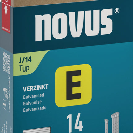 NOVUS Nägel E Typ J, 14 mm Länge, Drahtbreite 1,2 mm, mit Kopf, 1000 Stück