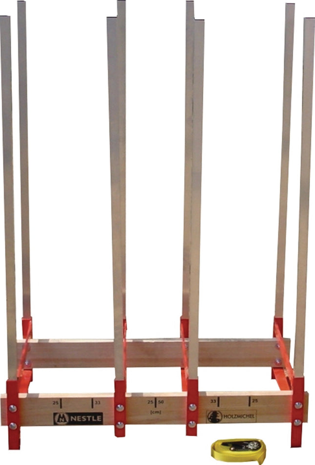 Sägebock Holzmichel B.820xH.1130xT.465mm Alu/Holz NESTLE – 12,5 kg, Steckbare Rungenstangen aus Aluminium