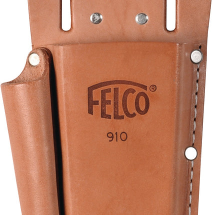 910+ Lederetui für alle Felco Baumscheren mit Schlaufe, Klammer und Zusatztasche – FELCO