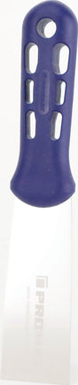 PROMAT Malerspachtel 40 mm, hochglanz-poliert, flachovaler blauer Kunststoffheft, rostfreier Edelstahl