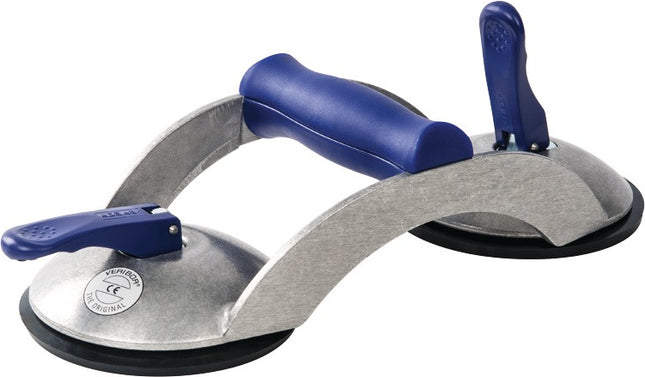 Bohle VERIBOR Saugheber blue line, 70 kg, 2 Saugköpfe Ø 120 mm, Aluminium