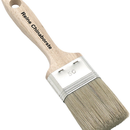 Nölle Profi-Maler-Lackierpinsel 30 mm (1 Zoll), helle Chinaborste, Nickelzwinge, roher Holzstiel