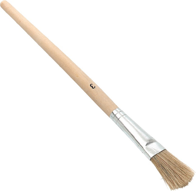 NÖLLE Emaillelackpinsel L.210mm B.14mm H.5mm Gr.3 helle Borste Weißbl.roh.Holzst
