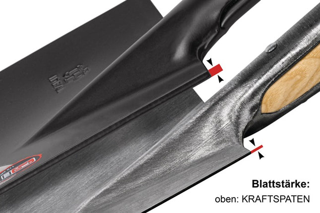 Kraftspaten Größe 2 Stahlrohrstiel mit Hartholzknauf IDEAL