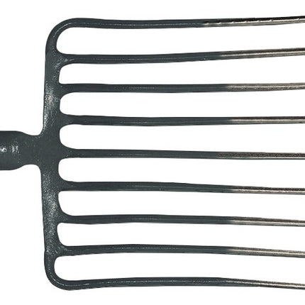 Krumpholz Steingabel 9 Zinken 330 mm Federdülle ohne Stiel Stahl rot-silber lackiert – 1,9 kg