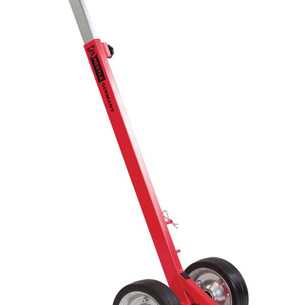 NESTLE Kanaldeckelheber fahrbar, Länge 980-1480 mm, rot pulverbeschichtet – 9 kg