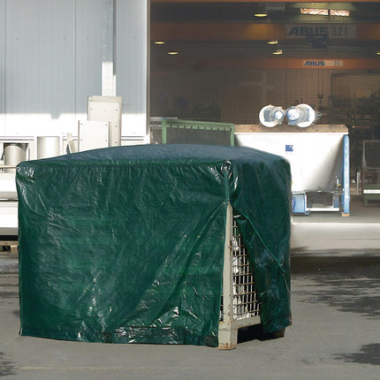 Gitterboxabdeckhaube – B.850 x L.1250 mm grün, 3,8 kg, mit Reißverschluss