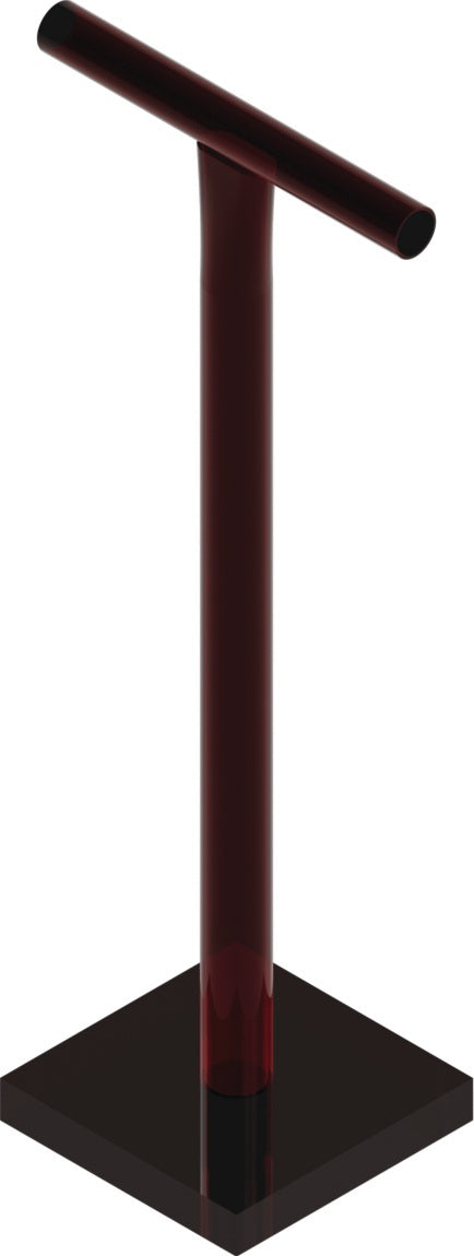 Schake Erd-/Betonstampfer 730x730 mm, Stahl rot lackiert, mit Stahlrohrstiel – 12 kg