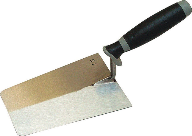 Maurerkelle 180 x 125 mm Edelstahl Softgriff Super Prof – Gerades Blatt mit abgerundeten Ecken