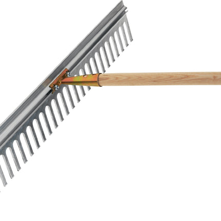 Alu-Rechen 750 mm Arbeitsbreite, 28 Zinken, Zinkenlänge 80 mm, ohne Stiel – FLORA