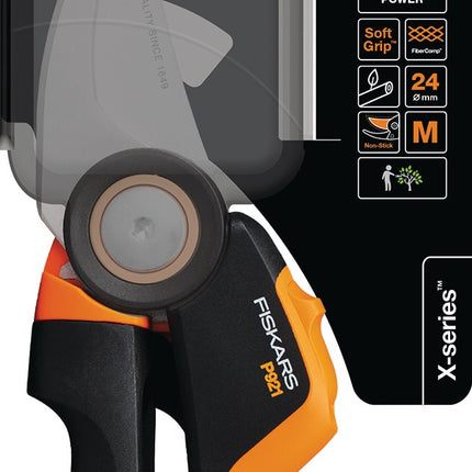 Fiskars – Bypass-Gartenschere PowerGear, Gesamtlänge 201 mm, Schneidleistung 24 mm