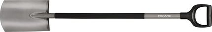 Fiskars Gärtnerspaten rund mit D-Griff, Borstahl, Stiellänge 1250 mm – 2070 g
