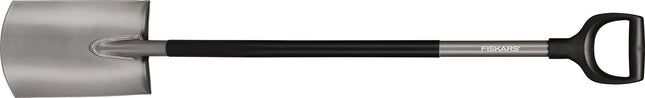 Fiskars Gärtnerspaten rund mit D-Griff, Borstahl, Stiellänge 1250 mm – 2070 g