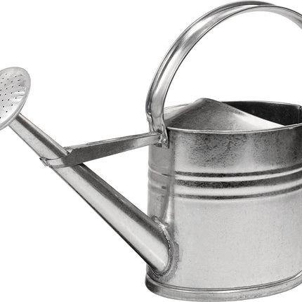 Gießkanne – 10 l silber, Metall verzinkt, mit abnehmbarem Brausenkopf